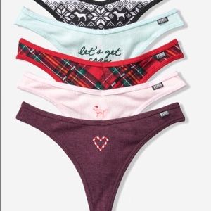 Cotton rib thong holiday edition pack of 5
